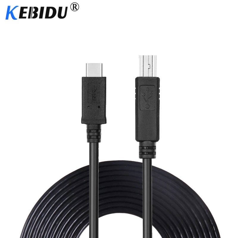 Kebidu USB-C USB 3,1 USB кабель для передачи данных type C мужской разъем для USB 2,0 B Тип Мужской кабель для передачи данных для жесткого диска смартфон принтер