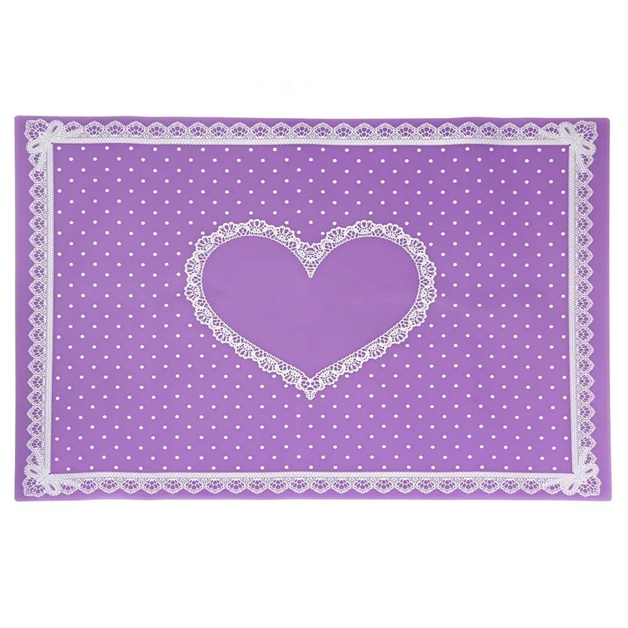

HAICAR 40 * 30 * 0.1CM Silicon Lace Polka Dot Heart Pattern Nail Art Table Mat Pad Manicure Clean best seller#30