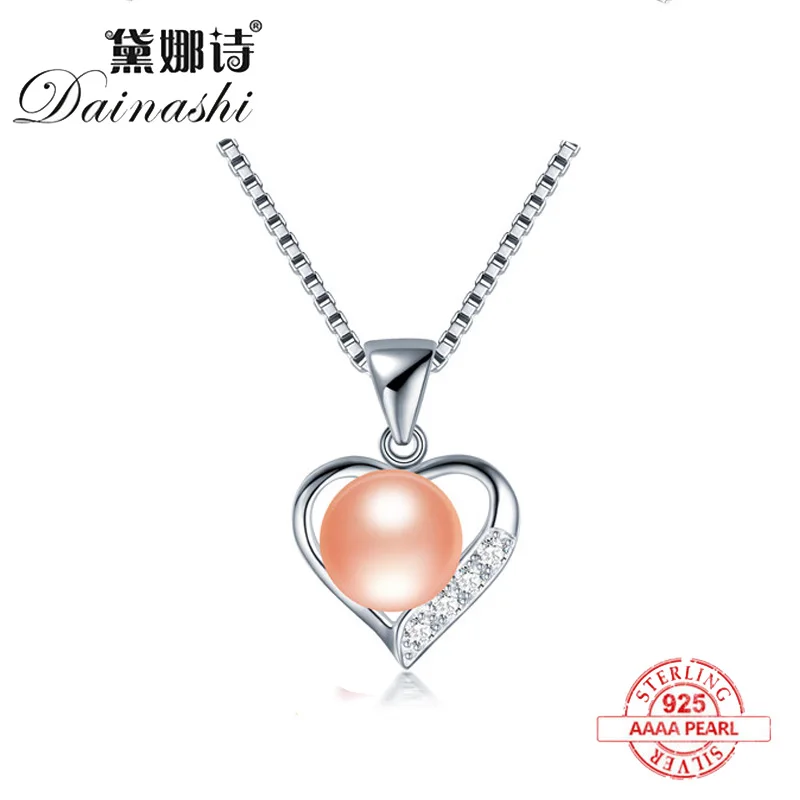 

Dainashi 2019 Heart Fashion Pendant Real 925 Sliver Pendant Zircon Pearl Pendant Natural Pearl Necklace lover Jewelry For Women