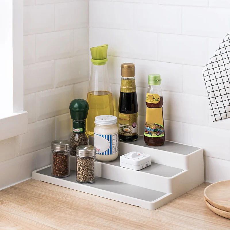 

Simple Convenient 3 Layers Cosmetics Display Stand Holder Shelf Kitchen Shelf Spice Jars Storage Rack Organizer Hogard MA20