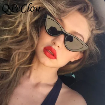 

QPeClou Cat Eye Sunglasses Women Small Cateye Clear Sun Glasses Ladies Colorful Lens Oculos Female Brand Designer Eyeglasses