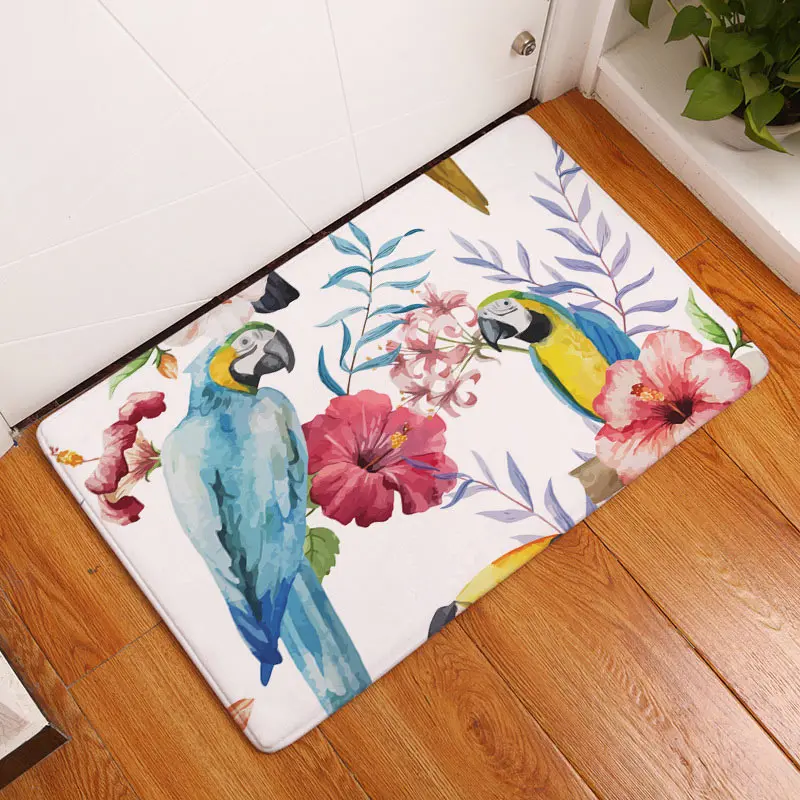 Us 8 49 25 Off 2017 Colorful Painting Lovely Parrot Birds Carpets Anti Slip Floor Mat Outdoor Rugs Animal Front Door Mats Non Slip Doormats In Mat