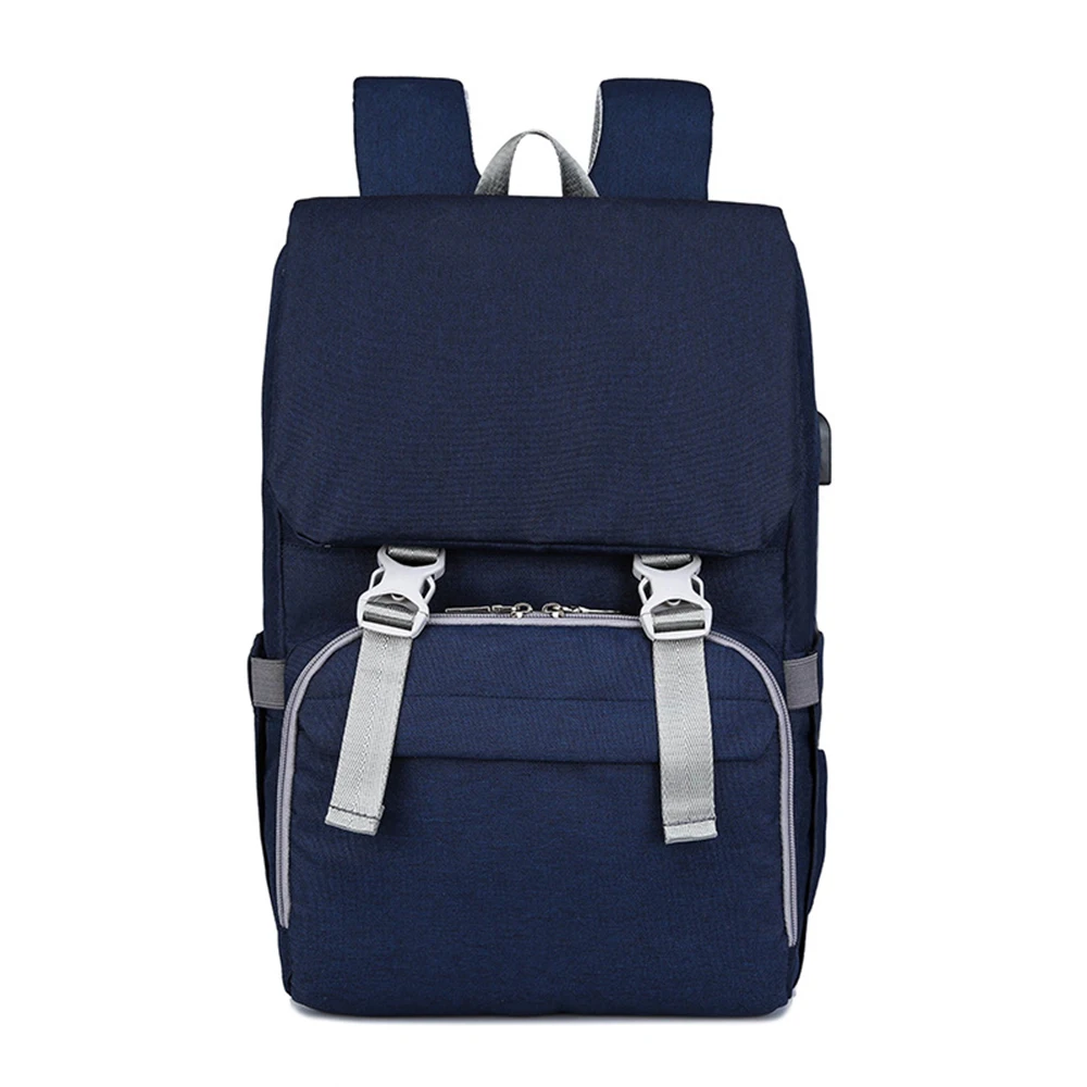 USB сумки для мам, сумки для подгузников, большая сумка для подгузников, модный рюкзак для путешествий, водонепроницаемая сумка для беременных, дропшиппинг, Новое поступление - Цвет: Deep Blue