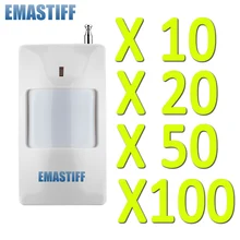 Free shipping High quality Home Burglar Security alarm 10/20/50/100pcs White infrared detector wireless GSM alarm system 433 MHZ