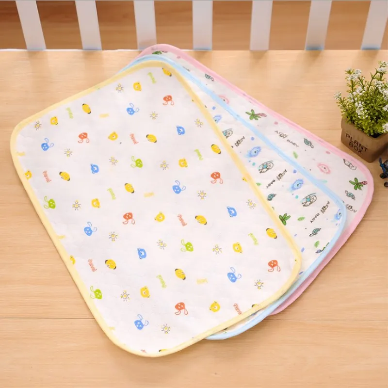 

Kids Newbown Cartoon Printed Reusable Nappy Cotton Diapers Mattress Waterproof Sheet Changing Mat Washable Cotton Baby Crib Pad