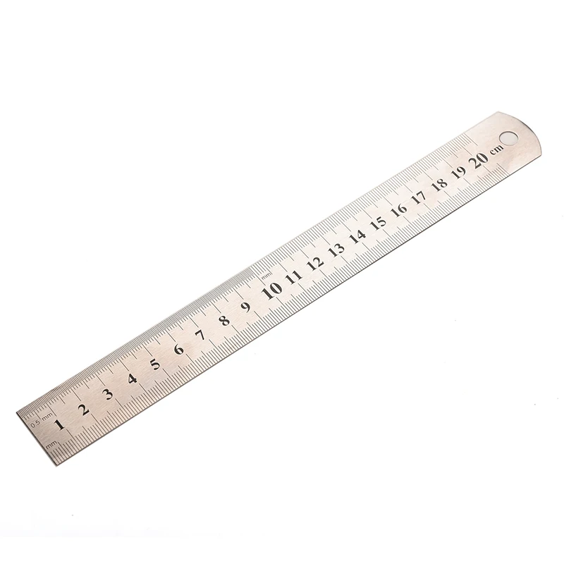 20cm Stainless Steel Metal Ruler Metric Rule Precision Double Sided Measuring Tool