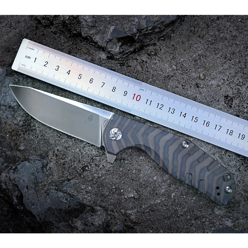 Kizer bushcraft knife survival Ki4461A1 CPM-S35VN Blade Material 6AL4V Titanium handle high quality out door pocket knife tool Kizer bushcraft knife survival Ki4461A1 CPM-S35VN Blade Material 6AL4V Titanium handle high quality out door pocket knife tool