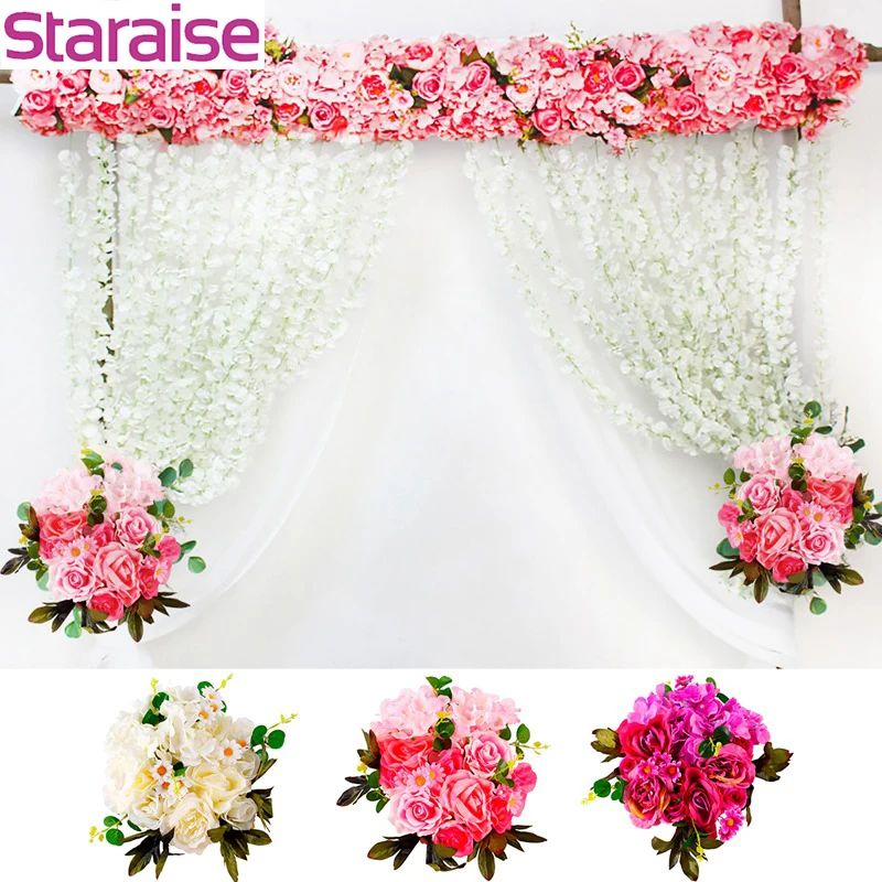 

Staraise Artificial Rose Flower Row Small Corner Flower Silk Fake Flowers Wedding DIY Decor Home Garland Favor Centerpieces Ball