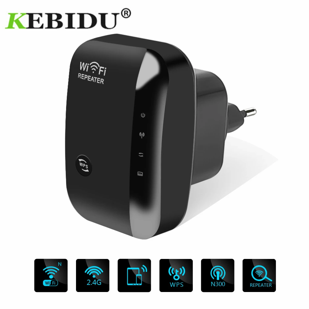 

Kebidumei N300 Wifi Repeater/Router/Acess point AP 300Mbps WiFi Amplifier wireless Signal Booster Extender 802.11n/b/g WPS
