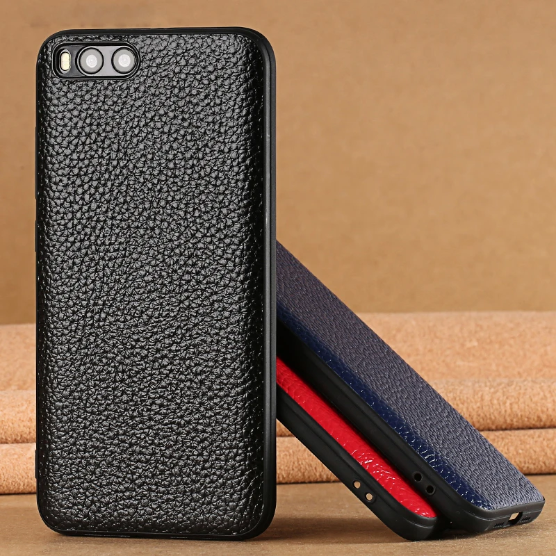 

Genuine Leather Phone Case For Xiaomi Mi 6 8 A2 Max 2 3 Mix 2S Case Litchi Texture Back Cover