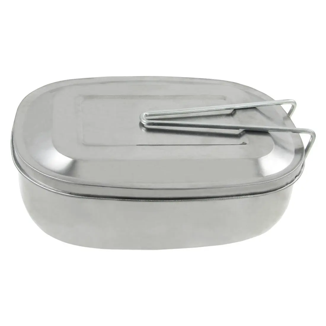 

DSGS Silver Tone Picnic Case Mess Tin Lunch Box w Handle