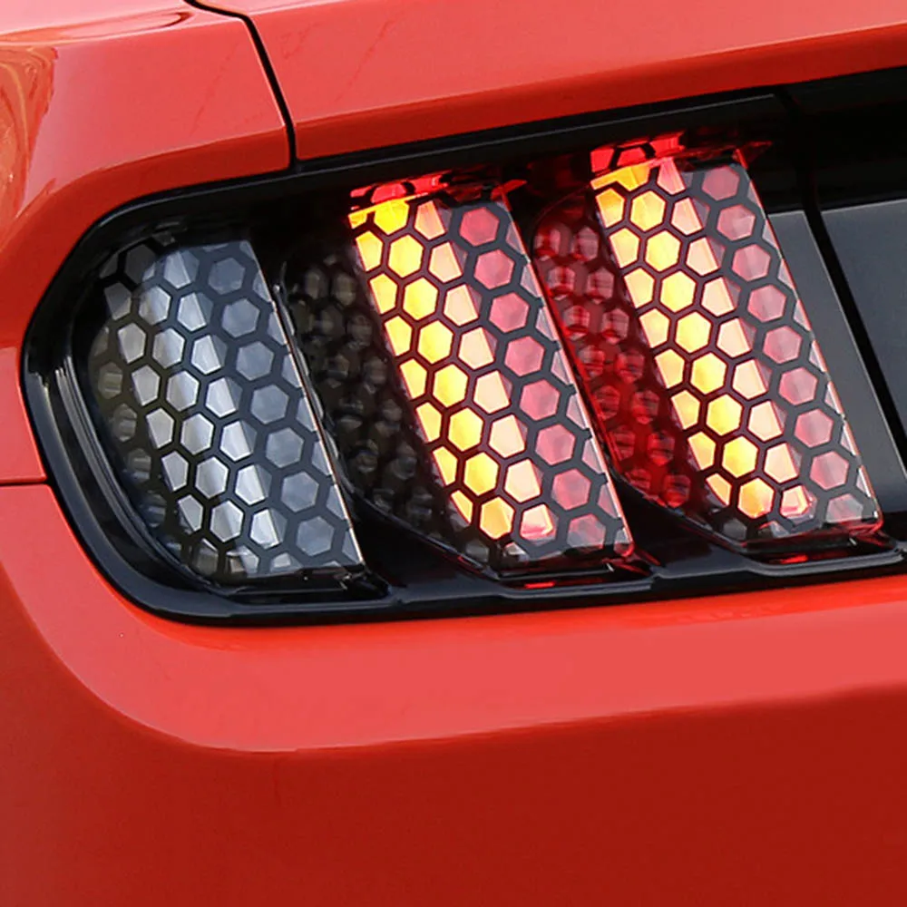 Car Exterior Rear Tail Light Lamp Honeycomb Cover Decoration
