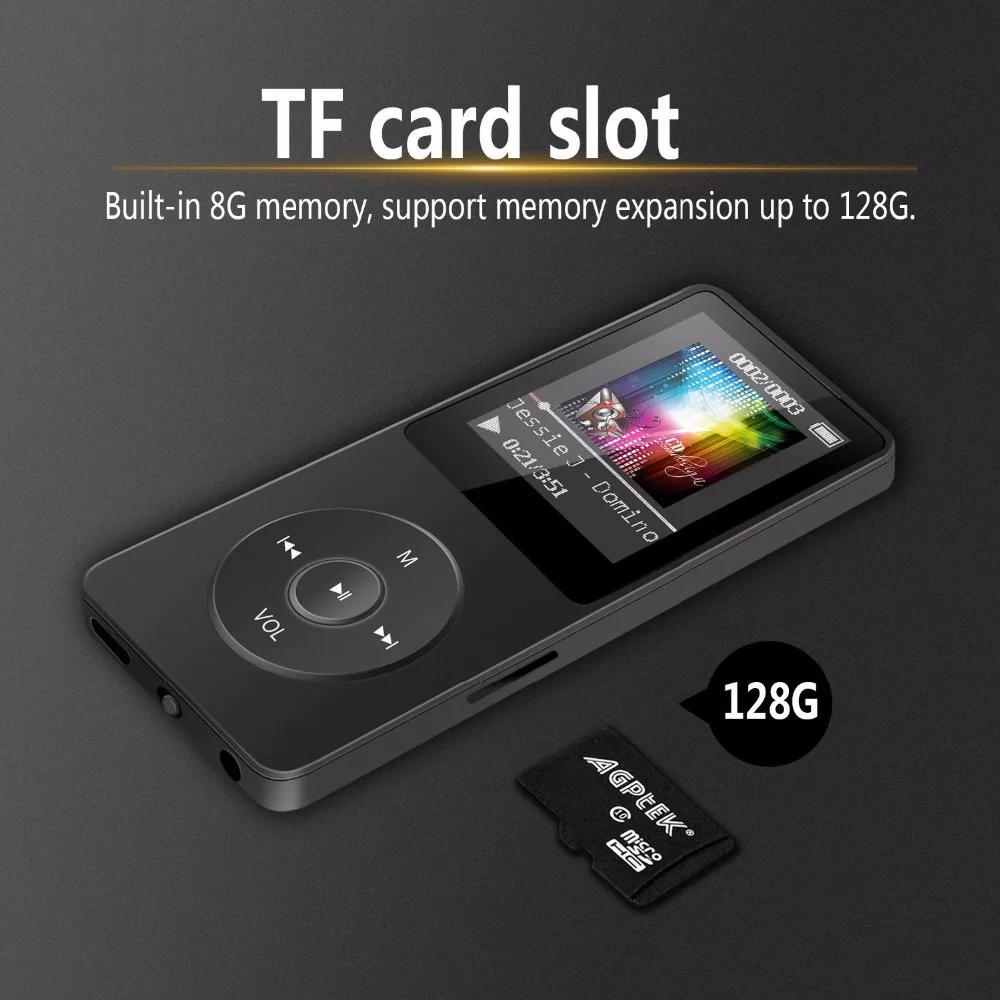 Проигрыватель музыки Binful 8 ГБ и 70 часов воспроизведения MP3 без потерь