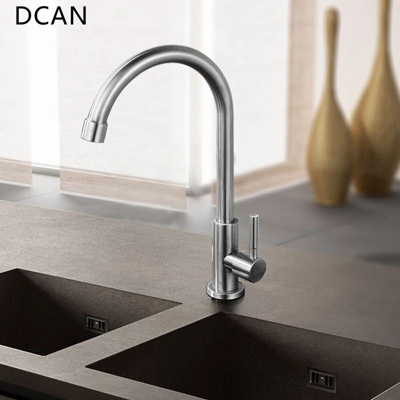 Kitchen Faucet Single Handle One Hole 360 Degree Rotatable Sink Faucets