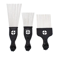 Mayitr pente de cabelo preto 3 tamanhos, pente de metal afro, pente africano, escova para cabeleireiro, ferramenta para estilização e penteado