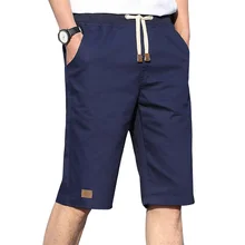 Летние однотонные хлопковые шорты в стиле кэжуал для мужчин хаки черный, белый цвет короткие джоггеры плюс размеры 4XL низ пляжные шорты Прямая