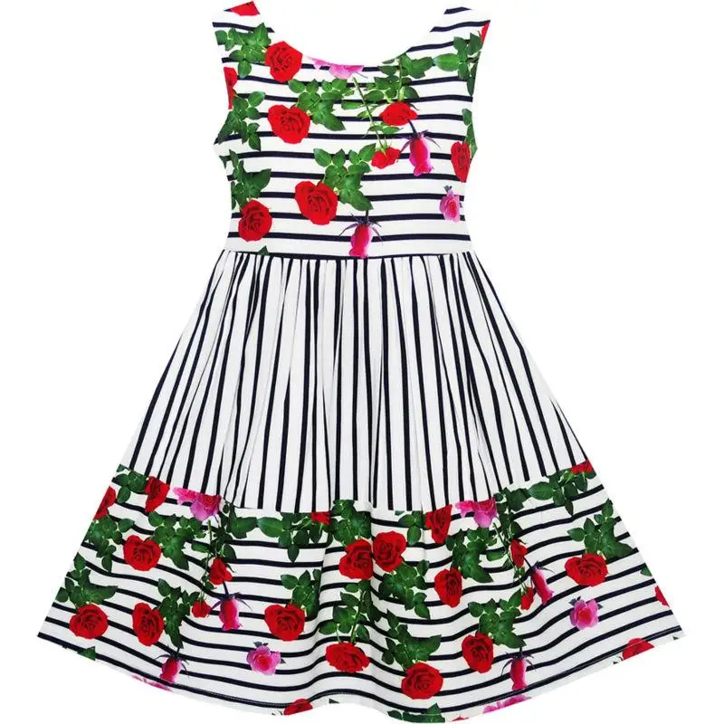 red striped school summer dress
