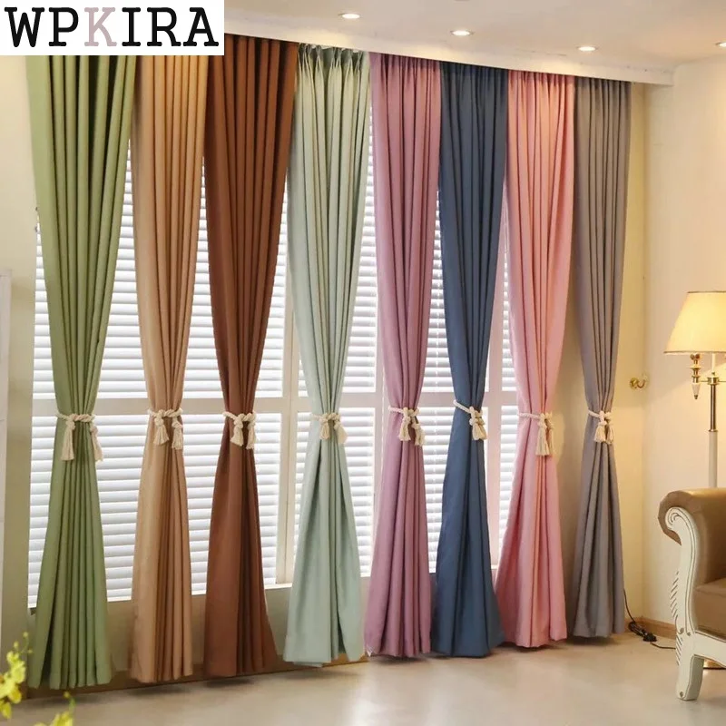 

simple linen blackout curtain sheer pink curtains for window curtain living room purple sheer curtains modern curtains 198&30