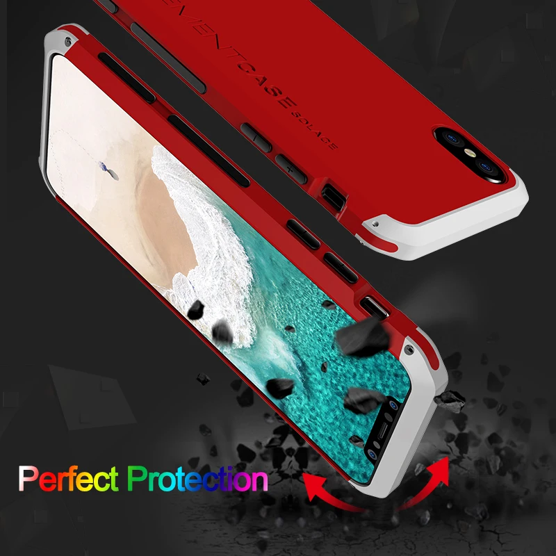 Case For iPhone X  Aluminum Metal Frame Plastic Back Cover For iPhone 5s 7 6 6s Plus 7 Plus 8 Plus Capa 