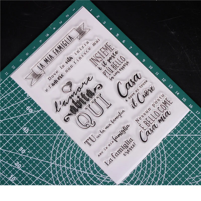 Итальянский текст слова прозрачный чистый силикон штампы для DIY Изготовление скрапбукинга diy фото ролик украшение для альбома