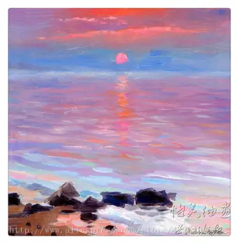 

sunset oil painting Impression Seascape Oil painting seaside on canvas hight Quality Hand-painted Painting 3