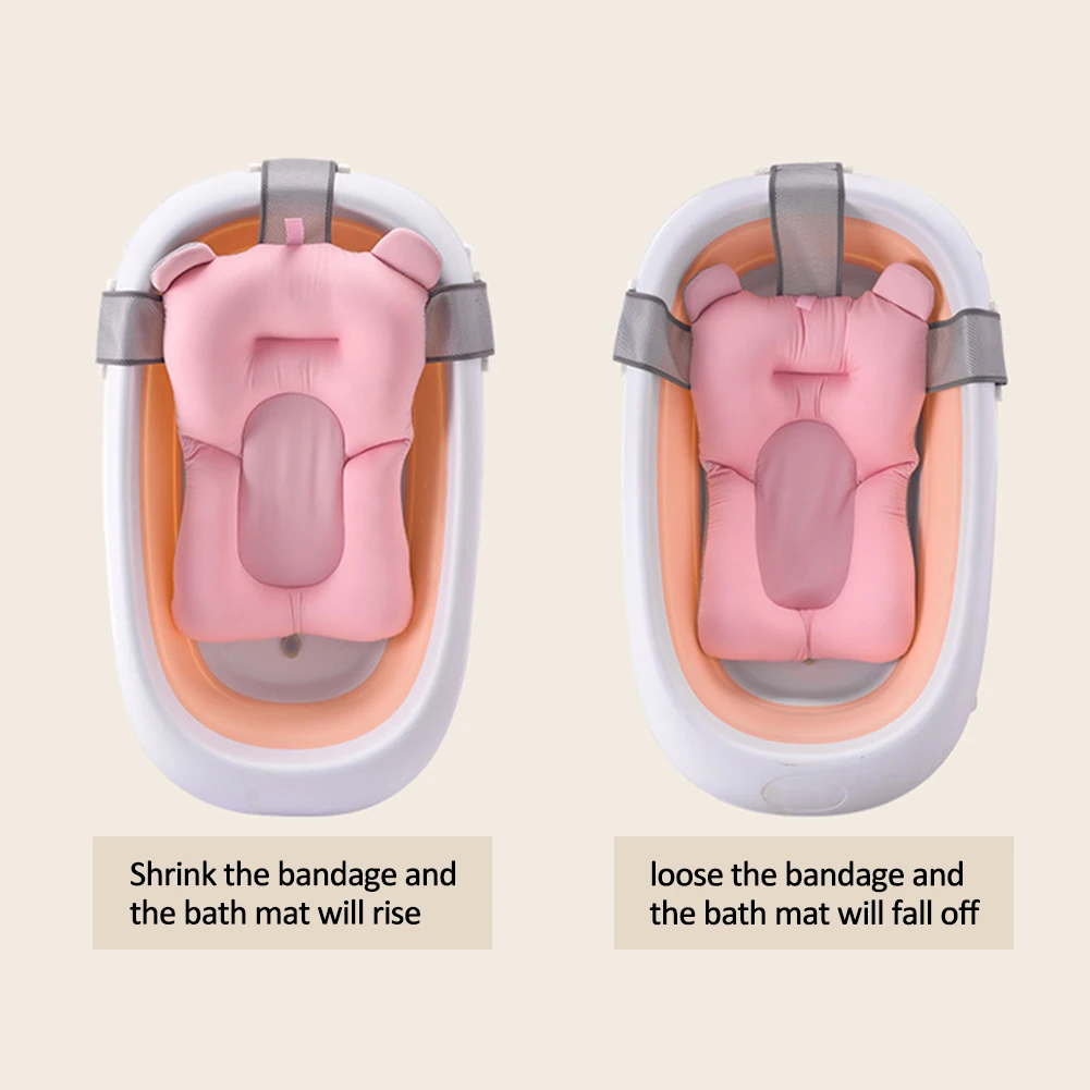 Складная Ванна для новорожденного ребенка, детский поплавок, коврик для ванной, сиденье, противоскользящая купальная сетка, кровать/стул, мультяшная детская душевая Ванна