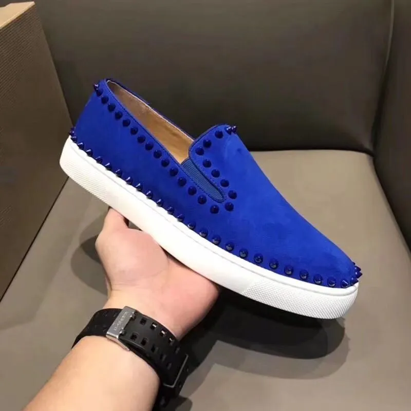 

Wholesale okkdey Spikes Round Casual Shoes Designer Sneakers Slip On Red Bottom Shoes For Men Women Size 36-46