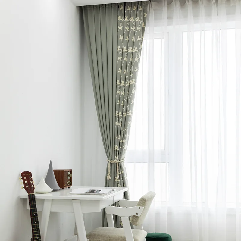 

Boy Modern Simple Curtain for Living Room Stitching Cotton Polyester Wool Printed Curtain Curtains for Bedroom Fabric Curtains