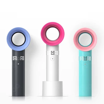 

Fan Handheld Mini Portable USB Fan Rechargeable Portable Bladeless Cooler No Leaf Handy Cooling Fan With 3 Speed Level