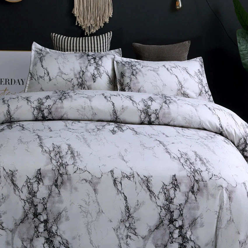 

Print Modern Quality Home Marble Stone Pattern Duvet Cover Sets Textiles Bedding Sets Sanding Europe Pillowcase Juego De Cama