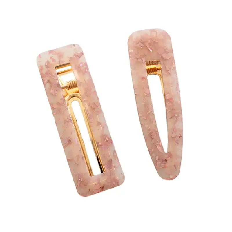 14 Styles Women Girl Korea Hollow Geometric Waterdrop Acrylic Hair Clips Shiny Tinfoil Sequins Hairpin Hair Accessories Barrette