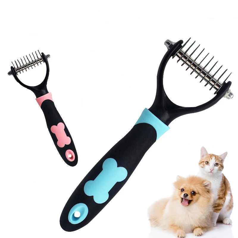 

Pet Dog Cat Comb Fur Cutter Rake Trimming Brush Grooming Tools Hair Remover Comb Matted Long Hair Curly Cat Supplies for Animals