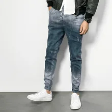 Модные мужские джинсы, облегающие мужские джинсы большого размера