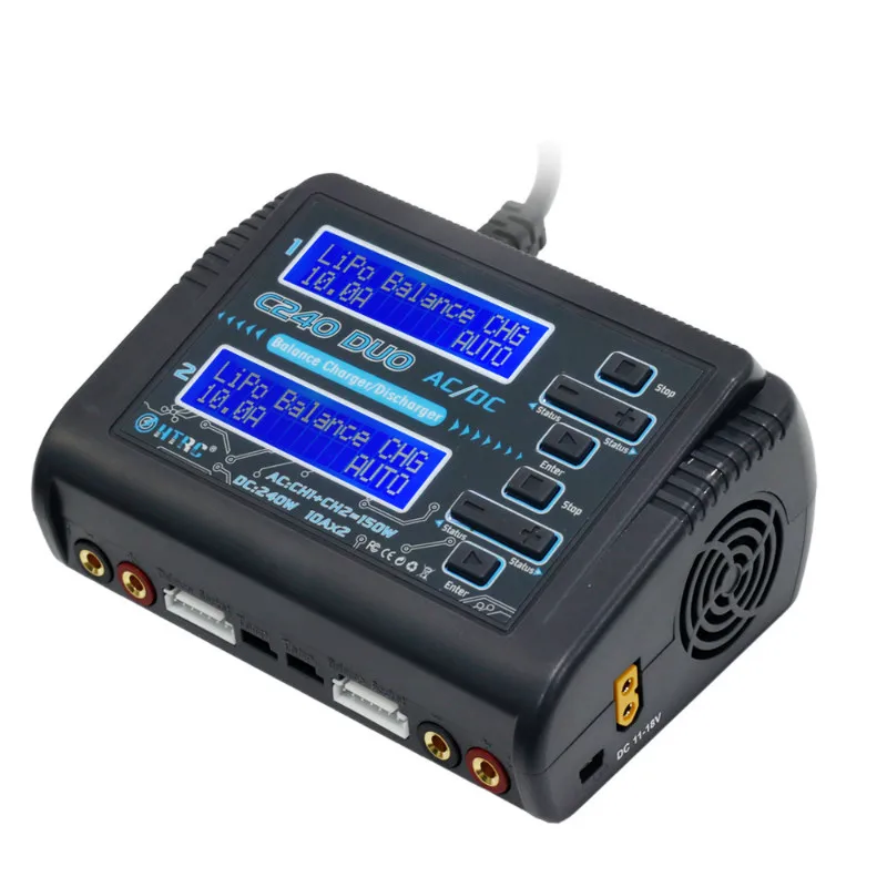 Двухканальное балансирующее зарядное устройство HTRC C240 DUO AC 150 Вт DC 240 10Ax2 RC