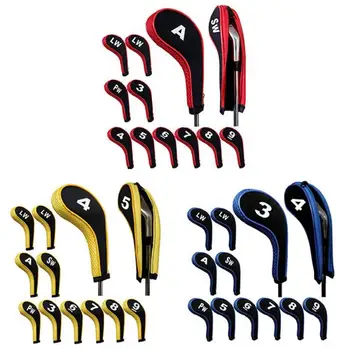 

2020 Hot Sale 12 Pcs Golf Club Head Iron Covers Zippered Neoprene Protective Portable Durable Tool 19ing