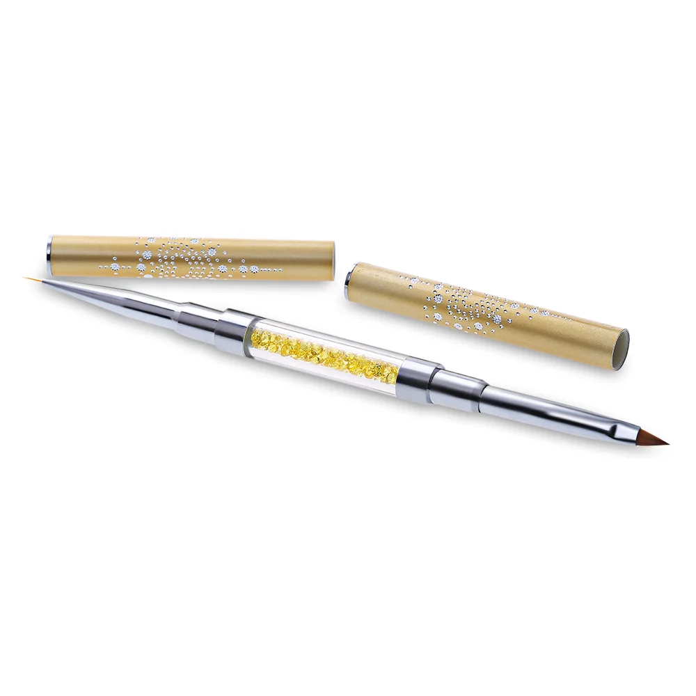 Высококачественная 1 шт. УФ-гелевая ручка со стразами для ногтей двухсторонняя акриловая ручка с кисточкой из полимерного материала DIY