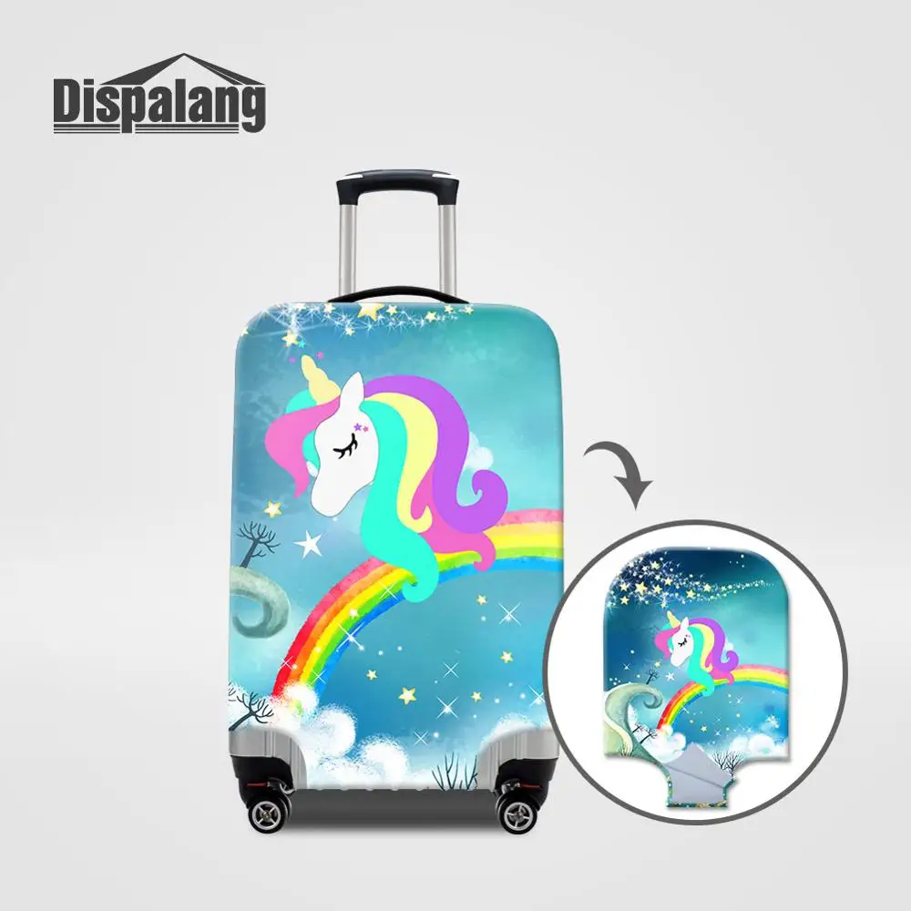 Dedicated And Cute Unicorn Travel Suitcase Protector Zipper Suitcase Cover Elastic