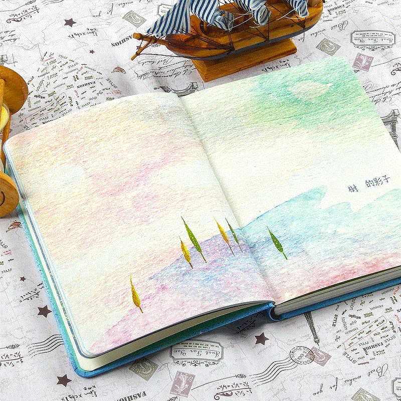 Креативный тренд цветные страницы А5 блокнот дневник с маленьким синим домом Книга в твердом переплете дневник канцелярские товары школьные принадлежности