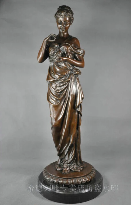 

free West Deco Sculpture Beautiful Woman Bronze Statue fast