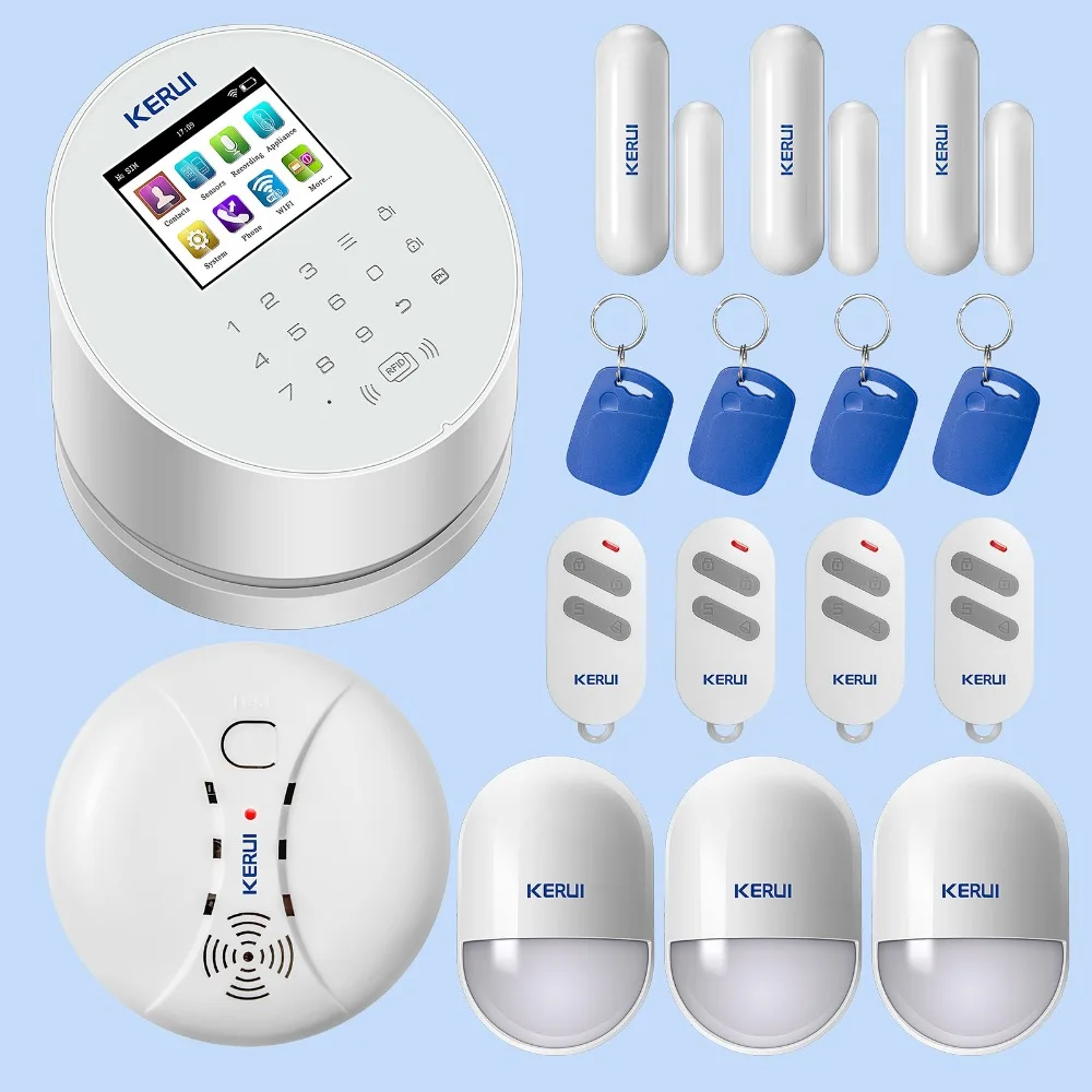 KERUI W2 Wireless WIFI GSM PSTN Security Alarm System Phone APP Remote Control Smart Smoke Detector Home Burglar Alarm System KERUI W2 Wireless WIFI GSM PSTN Security Alarm System Phone APP Remote Control Smart Smoke Detector Home Burglar Alarm System