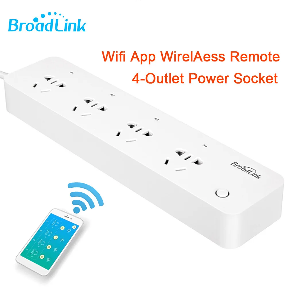 

Broadlink MP1 Smart Power Socket Plug Strip Socket Separately Controllable Wifi App Wireless Remote Power for Home Automation