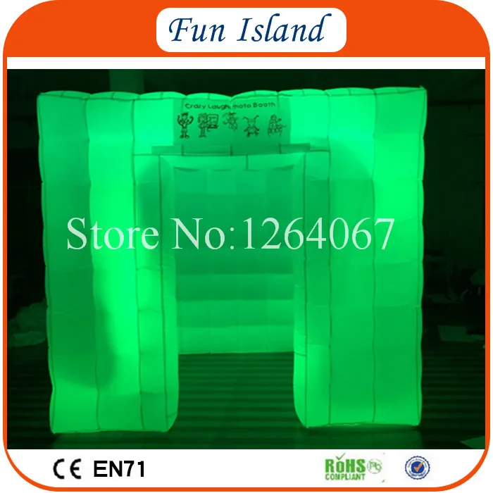 

Free Shipping 3.6x3.6m Cheap Lighting Inflatable Photo Booth, LED Inflatable Photo Booth For Advertising