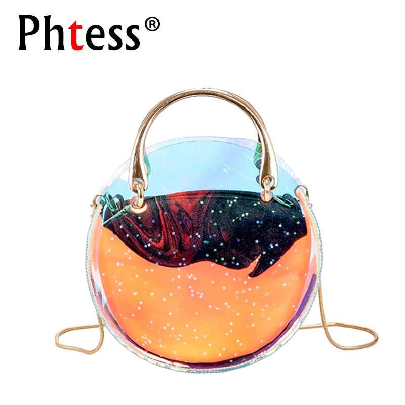 2018 Summer Women Messenger Bags Mini Holographic Pvc Beach Bags Female