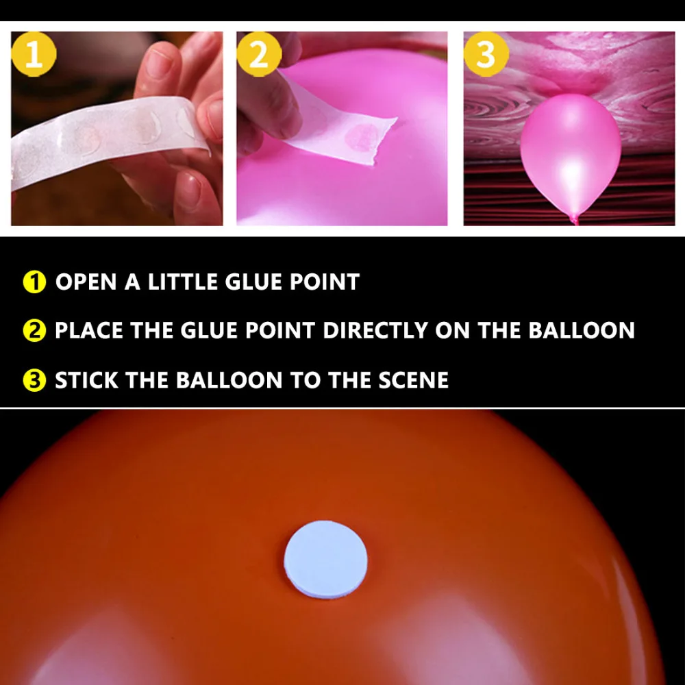 

100Pcs Balloon Attachment Point Glue Dot Foil Latex Balloon Fix Gum Air Balls Inflatable Toys Wedding Party Birthday Decoration
