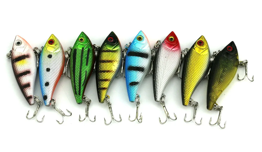 50PCS japan lure fishing Stick Hard bait Minnow isca artificial fishing Lure VIB 5CM 6G 8hooks