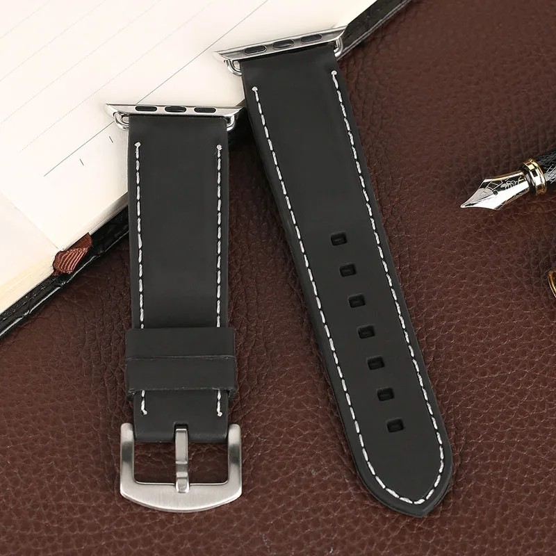 Sport Black Silicone Waterproof Bracelet WhiteRed Line Stitching Rubber Diving Watch Strap Band Ourdoor For  Watch Creative (16)