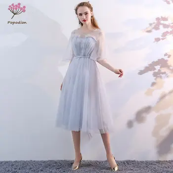 

Popodion bridesmaid dresses dress elegant for wedding party gray sisters guest bridesmaid dress ROM80127