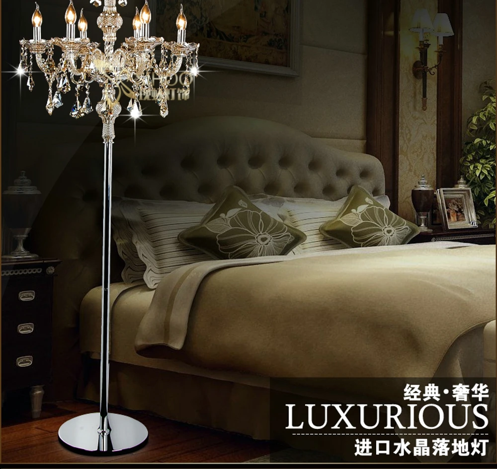 

Fashion modern crystal Floor lamp living room lights bedroom lamps crystal French Modern stand Lights Crystal Abajur cristal