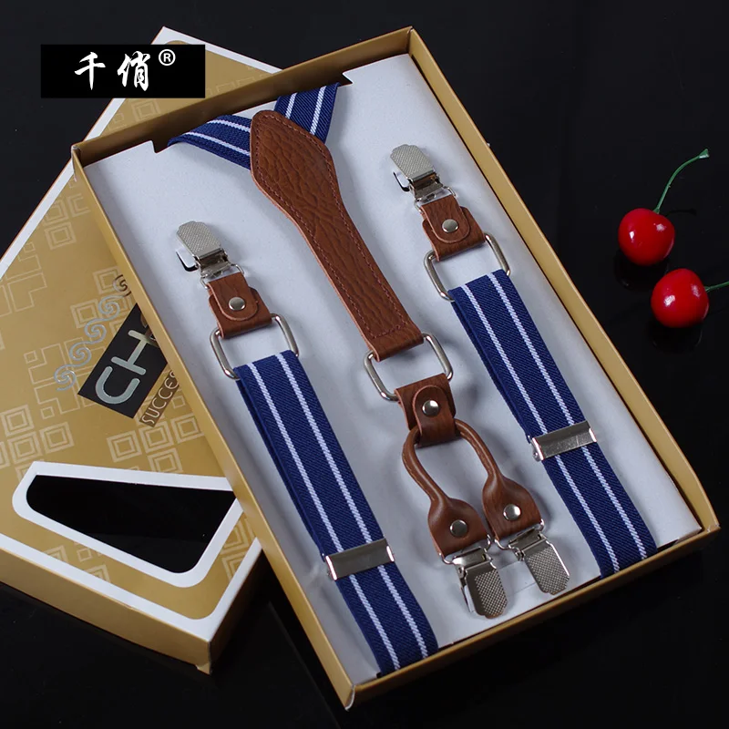 2020 simple fit for less than 185cm men strong clip buckle gift box set suspenders | Аксессуары для одежды