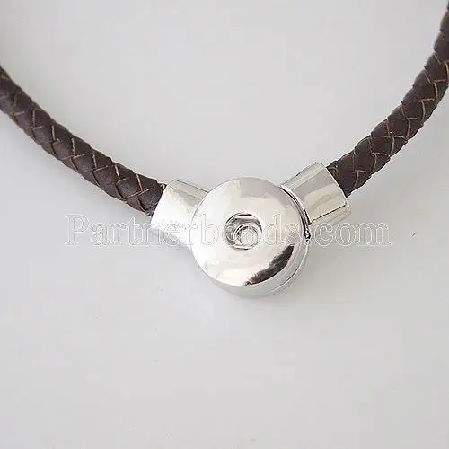 Оптовая продажа серебро 18 мм ожерелье с кнопкой для DIY модные ювелирные украшения